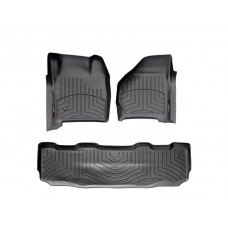 Nissan Frontier Floor Mats by WeatherTech, Front and Rear, Crew Cab, One Hook, Black, 2005-2018 (D40)