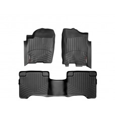 Nissan Titan Floor Mats by WeatherTech, Crew Cab, Front and Rear, One Hook, Black, 2004-2011 (A60)