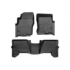 Nissan Xterra Floor Mats by WeatherTech, Front and Rear, One Post, Black, 2005-2011 (N50)