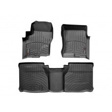 Nissan Frontier Floor Mats by WeatherTech, Front and Rear, King Cab, One Hook, Black, 2005-2018 (D40)