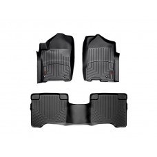 Nissan Titan Floor Mats by WeatherTech, Crew Cab, Front and Rear, Two Hooks, Black, 2008-2011 (A60)