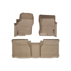 Nissan Frontier Floor Mats by WeatherTech, Front and Rear, King Cab, One Hook, Tan, 2005-2018 (D40)