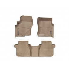 Nissan Frontier Floor Mats by WeatherTech, Front and Rear, Crew Cab, Two Hook, Tan, 2005-2018 (D40)