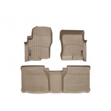 Nissan Frontier Floor Mats by WeatherTech, Front and Rear, Extended Cab, Two Hook, Tan, 2005-2018 (D40)