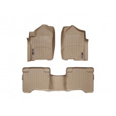 Nissan Armada Floor Mats by WeatherTech, 1st and 2nd Row, Tan, Two Post Holes, 2008-2011 (TA60)