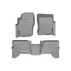 Nissan Pathfinder Floor Mats by WeatherTech, Front and Rear, One Post, Grey, 2005-2011 (R51)