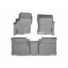Nissan Frontier Floor Mats by WeatherTech, Front and Rear, Extended Cab, Two Hook, Grey, 2005-2018 (D40)