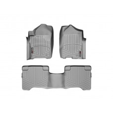 Nissan Titan Floor Mats by WeatherTech, Crew Cab, Front and Rear, Two Hooks, Grey, 2008-2011 (A60)