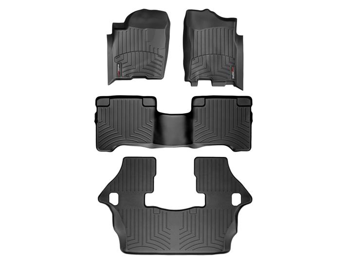 Nissan Armada 1st, 2nd & 3rd Row Floor Mats 2004-2011 by WeatherTech, Black, One Post Hole Nissan Armada 1st, 2nd & 3rd Row Floor Mats 2004-2011 by WeatherTech, Black, One Post Hole