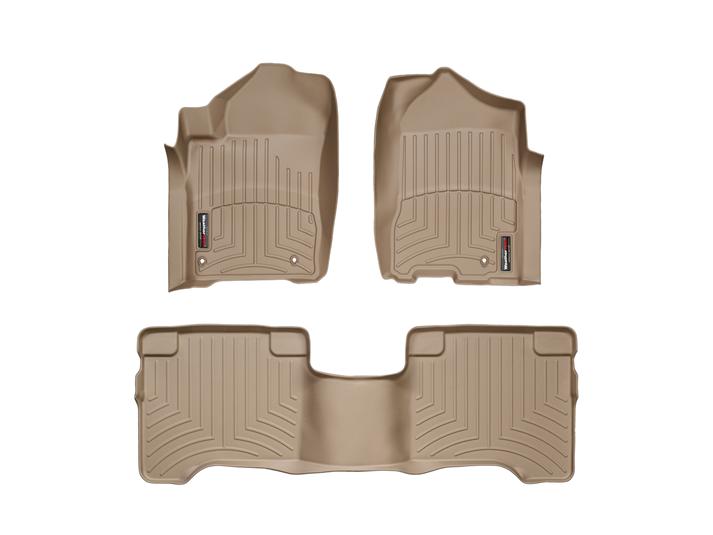 Nissan Armada 1st & 2nd Row Floor Mats 2008-2011 by WeatherTech, Tan, Two post holes Nissan Armada 1st & 2nd Row Floor Mats 2008-2011 by WeatherTech, Tan, Two post holes