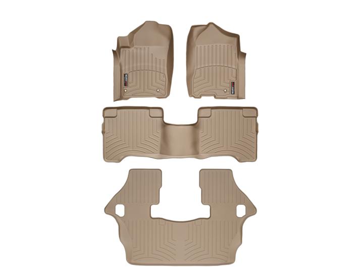 Nissan Armada 1st, 2nd & 3rd Row Floor Mats 2008-2011 by WeatherTech, Tan, Two Post Holes Nissan Armada 1st, 2nd & 3rd Row Floor Mats 2008-2011 by WeatherTech, Tan, Two Post Holes