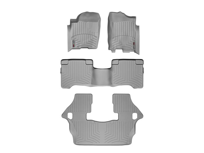 Nissan Armada 1st, 2nd & 3rd Row Floor Mats 2004-2011 by WeatherTech, Grey, One Post Hole Nissan Armada 1st, 2nd & 3rd Row Floor Mats 2004-2011 by WeatherTech, Grey, One Post Hole