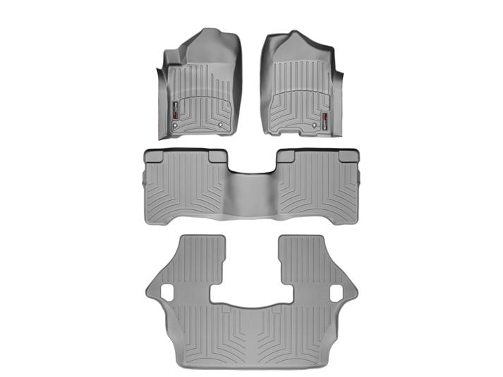 Nissan Armada 1st, 2nd & 3rd Row Floor Mats 2008-2011 by WeatherTech, Grey, Two Post Holes Nissan Armada 1st, 2nd & 3rd Row Floor Mats 2008-2011 by WeatherTech, Grey, Two Post Holes