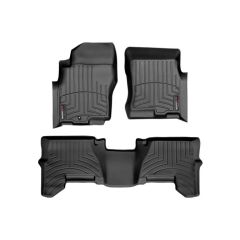 Nissan Xterra Floor Mats by WeatherTech, Front and Rear, One Post, Black, 2005-2011 (N50)