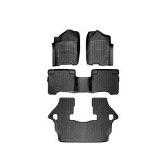 Nissan Armada Floor Mats by WeatherTech, 1st, 2nd, and 3rd Row, Black, Two Post Holes, 2008-2011 (TA60)