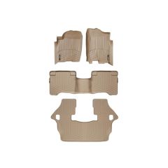Nissan Armada Floor Mats by WeatherTech, 1st, 2nd and 3rd Row, Tan, One Post Hole, 2004-2011 (TA60)