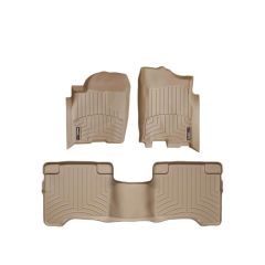 Nissan Titan Floor Mats by WeatherTech, Crew Cab, Front and Rear, One Hook, Tan, 2004-2011 (A60)