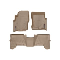Nissan Pathfinder Floor Mats by WeatherTech, Front and Rear, One Post, Tan, 2005-2011 (R51)