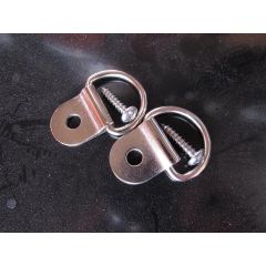 Metal D-Ring with Tab and Stainless Screws by Raingler Nets, Pair