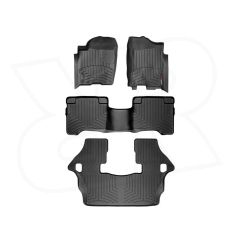 Nissan Armada Floor Mats by WeatherTech, 1st, 2nd and 3rd Row, Black, One Post Hole, 2004-2011 (TA60)
