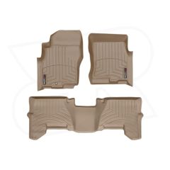 Nissan Pathfinder Floor Mats by WeatherTech, Front and Rear, One Post, Tan, 2005-2011 (R51)