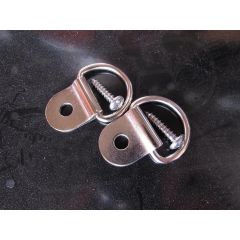 Metal D-Ring with Tab and Stainless Screws by Raingler Nets, Pair